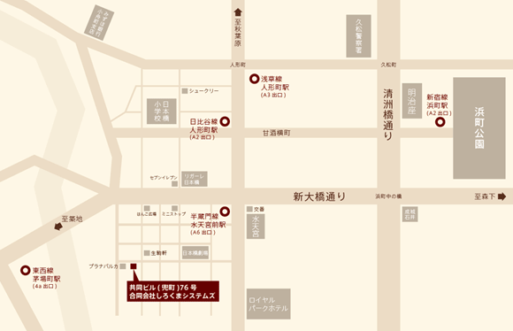 日本橋人形町周辺の地図